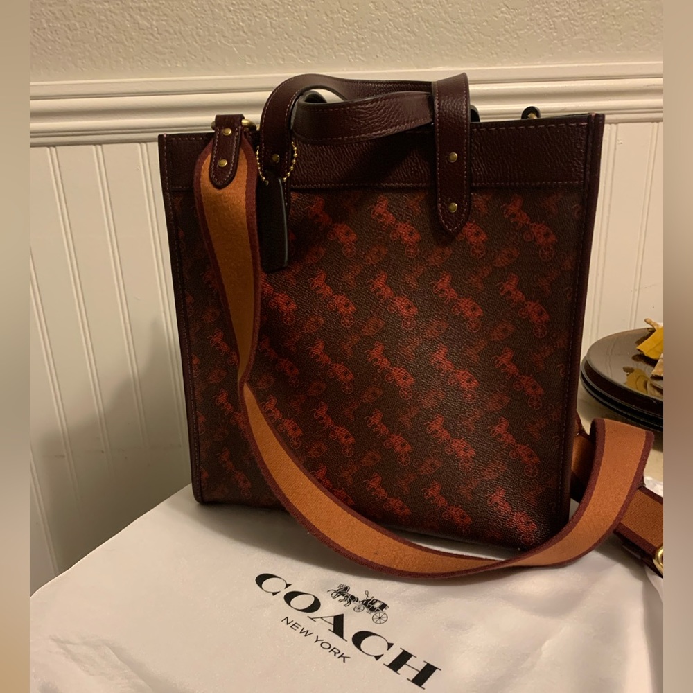 Coach Horse & Carriage Coated Canvas & Leather Field Tote